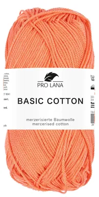 Produktbild von Pro Lana BASIC Baumwolle Baumwollgarn 50 g ideal für Kleidung, Spielzeug, Accessoires 125 m Farbe 227 - koralle