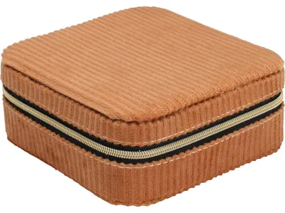 Zdjęcie produktu dla Pudełko na biżuterię, sztruks, 12 x 12 x 5 cm