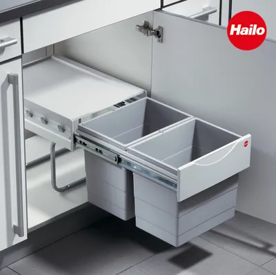Obrázok produktu pre HAILO 3641-12 Triedič odpadu 36 (2x18) litrov RAUMSPAR TANDEM od šírky skrine 40 cm