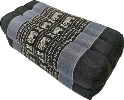 Obrázek produktu pro Jemné Asianliving thajský polštář jóga blok 35x15x10cm meditace krk polštář podpora černé sloni thajské Kissen meditace Matte Matratze Kapok 301-B06