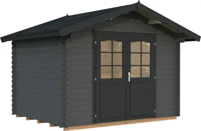 Produktbild von Gartenhaus Palmako Vivian 6,9 m² inkl. Fußboden 363 x 290 cm dunkelgrau-anthrazit