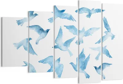Produktbild von Bild auf Leinwand - Leinwandbild - Vögel digital Wolke Taube - 150x100cm - Wand Bild - Wanddeko - Leinwanddruck - Bilder - Kunstdruck - Wanddekoration - Leinwand bilder - Wandkunst - EG150x100-3125