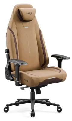 Immagine prodotto di Sedia da gaming Diablo X.Eye Prime con funzione di raffreddamento, sedia da ufficio/scrivania, portata massima 140 kg, dimensioni standard, colore marrone cammello