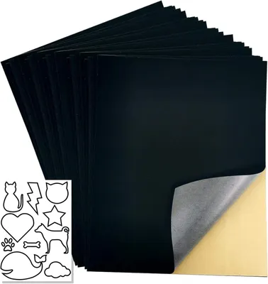 Produktbild von Selbstklebende Samtfolie 20 Stück, Schwarz, Flocking Stoff, für Schmuckkästen, Kreatives Basteln
