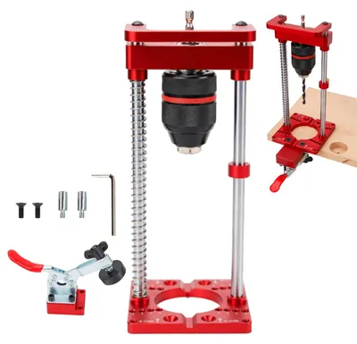 Imagen del producto de Soporte de perforación con cabezal de perforación, guía de perforación de precisión, de 1,5 a 13 mm, para perforación vertical