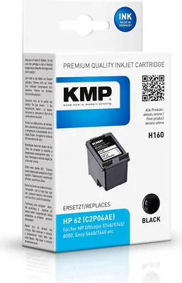 Produktbild von KMP H160 Tintenpatrone schwarz kompatibel mit HP C2P04AE No 62