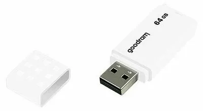 Produktbild von Goodram UME2, 64 GB, USB Typ-A, 2.0, 20 MB/s, Kappe, Weiß