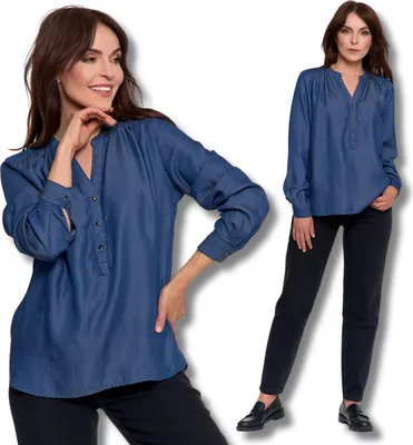 Produktbild von Moraj | Bluse - Jeansstil - Leicht - Atmungsaktiv - Damenmode, Größe XL
