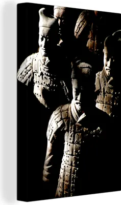 Produktbild von OneMillionCanvasses® - Leinwandbilder - 90x140 cm, Chinesische Terrakotta-Soldaten in Xian bei Shaanxi, Wandbilder Kunstdruck Wanddekoration - Foto auf Leinwand - Gemälde auf - Wandschmucke - Schlafzimmer