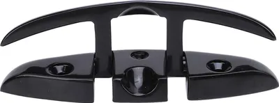 Image de taquet d'amarrage 5 pouces pour bateaux, dock marin robuste en acier inoxydable noir pour yachts, vedettes, bateaux de pêche