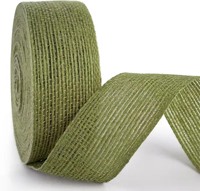Productafbeelding van Saliegroen jute lint 3,8 cm x 10 m - Decoratief lint voor bruiloft