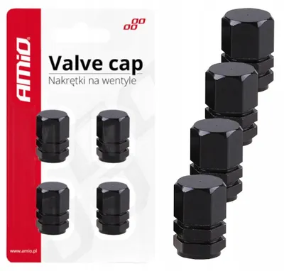 Image de 4 écrous en aluminium noirs pour valve