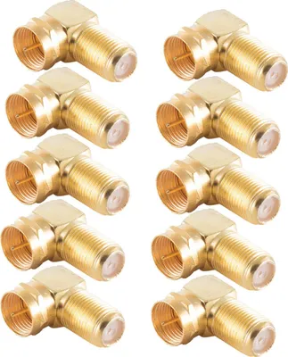 Obrázok produktu pre 10x adaptér F-angle, pozlátený konektor F/zásuvka F