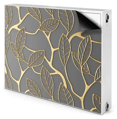 A radiator cover with a leaf pattern.