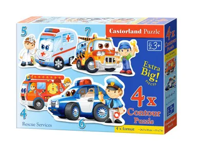 Productafbeelding van Castorland Reddingsdiensten, 4-delig puzzel (4+5+6+7 jaar), artikelnummer B-04393-2