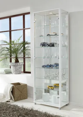 Produktbild von Vitrine Glasvitrine Standvitrine Vitrinenschrank "Berlin VI" Weiß