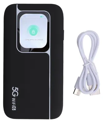 Imagen del producto de Punto de acceso móvil 5G WiFi, router de alta velocidad que conecta hasta 16 dispositivos. Dispositivo portátil para viajes con pantalla de 2,01 pulgadas