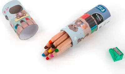 Immagine prodotto di Pastelli Super Jumbo 8 colori + temperino Kidea