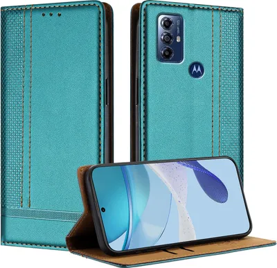 Produktbild von Handyhülle für Motorola Moto G Play 2022 Leder Flip Klappbare Schutzhülle mit Standfunktion Grün