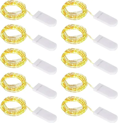LED-Lichterkette 10er-Pack, 1 m, warmweiß, IP67, Kupferdraht