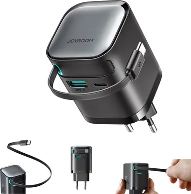 Zdjęcie produktu dla JOYROOM JR-TCL02, Wewnętrzna, Prąd przemienny, 0,7 m, Czarny