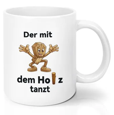 Zdjęcie produktu dla Filiżanka "Taniec z drewnem", 330 ml, ceramika. Idealny prezent dla stolarza