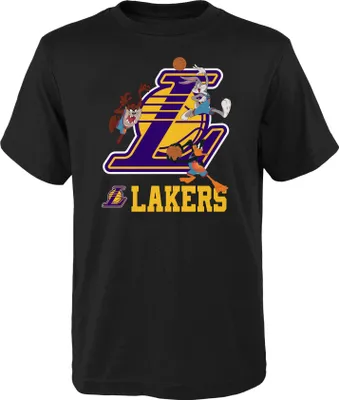 Produktbild von Space Jam T-Shirt Los Angeles Lakers Warmin Up A New Legacy Adult NBA Taz Daffy Bugs Bunny  (XXL)