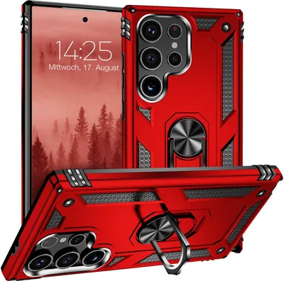 Produktbild von Armor Outdoor Handyhülle für Samsung Galaxy S24 Ultra Handy Panzer Case Cover Schutzhülle Farbe: Rot