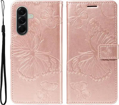 Produktbild von Samsung Galaxy A57 Hülle - Coverup Schmetterlinge Klapphülle - Roségold