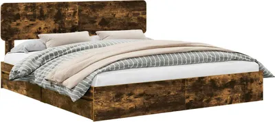 Immagine prodotto di Letto con Contenitore con testiera Rovere fumé 180 x 200 cm