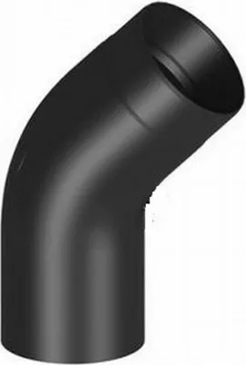 Produktbild von H&M Rauchrohrbogen Ø 150 mm 45° gezogen ohne Tür schwarz Senotherm Ofenrohr