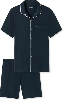 Immagine prodotto di Pigiama da uomo Schiesser Fine Interlock - blu scuro - taglia 60