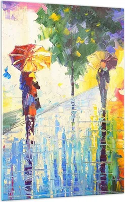 Produktbild von Bilder auf glas - Einteilig - Park Straße Regen - 70x100cm - Glasbilder - Wandbilder - Bilder - zum Aufhängen bereit - Wanddekoration aus Glas - Glas Bilder - Wandbild auf Glas - GPA70x100-3508