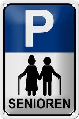 Produktbild von Blechschild Parken 12x18cm Parkplatz Senioren