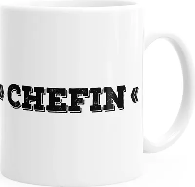 Produktbild von Kaffee-Tasse mit Chefin Schriftzug Chef-Tasse einfarbig MoonWorks® weiß unisize
