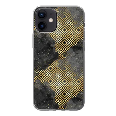 Produktbild von MuchoWow® Handyhülle Schutzhülle Hülle für iPhone 12 Gold - Marmor - Muster Silikon Softcase Handy Hülle - Schutzhülle