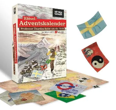 Produktbild von Hidden Games: Rätsel Adventskalender Professor Charlies Reise um die Welt