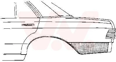 Produktbild von VAN WEZEL Seitenwand Reparaturblech passend für MERCEDES-BENZ Stufenheck (W123) W123 Coupe (C123) W123 T-modell (S123)