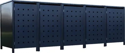 Produktbild von 5 Tailor Mülltonnenboxen Basic für 240 Liter Tonne Stanzung 2 komplett Anthrazit