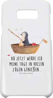 Produktbild von Mr. & Mrs. Panda Samsung Galaxy S8 plus Handyhülle  Pinguin Angelboot - Weiß - Geschenk, Hülle, Handy, Cover, Optimistisch, Handycover, Motivation, Trennung, Leben