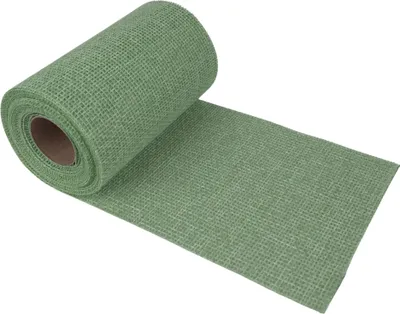 Produktbild von G.schmückt Tischläufer Leinenoptik, Tischband auf Rolle zuschneidbar, Festliche Tischdeko für Hochzeit, Kommunion & Geburtstag Grün 10m x 15cm