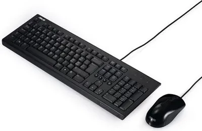 Zdjęcie produktu dla ASUS U2000, Przewodowa, USB, Membranowa, QWERTY, Czarny, Dołączona myszka