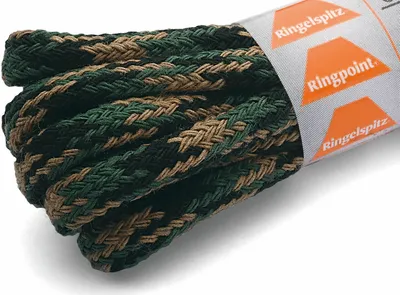 Produktbild von RINGELSPITZ - Rund Dick Schnürsenkel – Robuste Schnürsenkel - 120 cm, m'grün/schwarz/beige