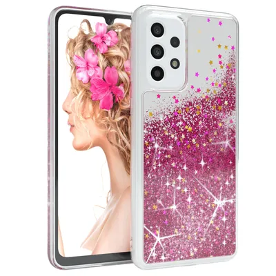 Produktbild von EAZY CASE - Glitzer Hülle kompatibel mit  Samsung Galaxy A33 5G Glitzer Schutzhülle, Soft Case, Backcover Transparent mit Motiv