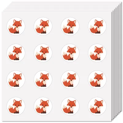 Produktbild von Selbstklebende runde Aufkleber - 128 Stück - Cartoon Design - DIY-WH0428-159-EU21