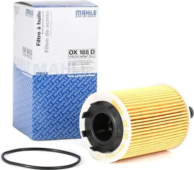 Produktbild von Ölfilter MAHLE OX 188D Filtereinsatz für VW Golf IV Schrägheck (1J1) GOLF VI (5K1) Golf V Schrägheck (1K1) POLO (9N) TOURAN (1T1, 1T2) TIGUAN (5N)