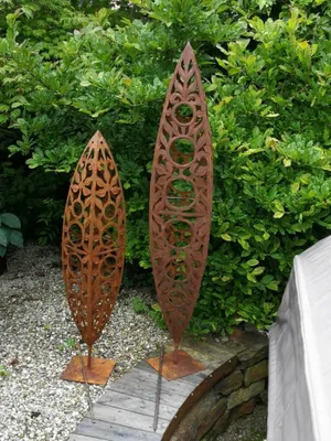 Produktbild von Edelrost Skulptur Blätterzapfen, 165 cm