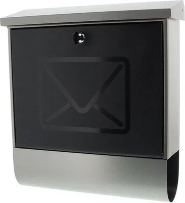Image de Boîte aux lettres en acier inoxydable avec porte transparente et 2 clés