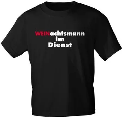 Produktbild von T-Shirt mit Print- WEINachtsmann im Dienst - 09030 schwarz - Gr. S-XXL Größe - XXL