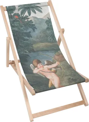 Produktbild von Dreamroots Liegestuhl klappbar Holz, Buchenholz bis zu 130 kg, Sonnenliege klappbar mit 3-stufiger Neigungsregulierung der Rückenlehne, Cherub